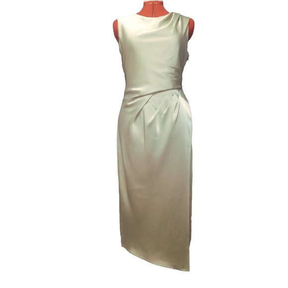 Reiss Dresses & Skirts - Reiss Cream Asymmetrical Sleeveless Draped Dress